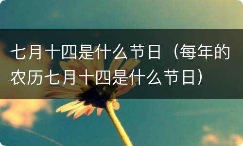 七月十四是什么节日（每年的农历七月十四是什么节日）