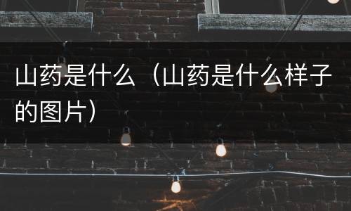 山药是什么（山药是什么样子的图片）