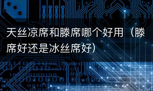 天丝凉席和滕席哪个好用（滕席好还是冰丝席好）