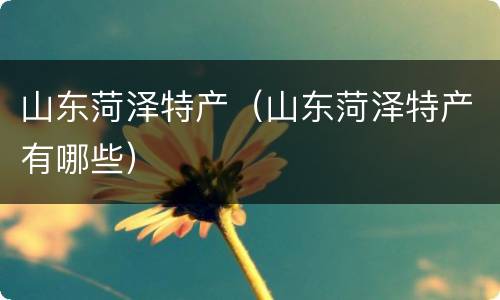 山东菏泽特产（山东菏泽特产有哪些）
