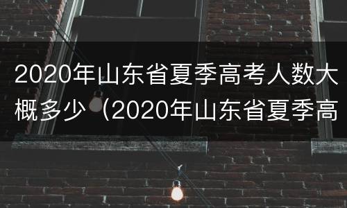 2020年山东省夏季高考人数大概多少（2020年山东省夏季高考人数大概多少人）