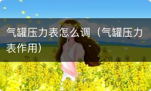 气罐压力表怎么调（气罐压力表作用）