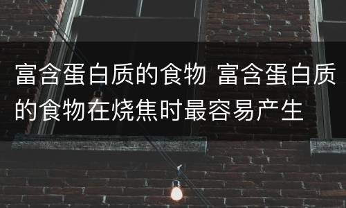 富含蛋白质的食物 富含蛋白质的食物在烧焦时最容易产生