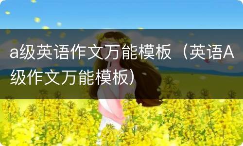 a级英语作文万能模板（英语A级作文万能模板）