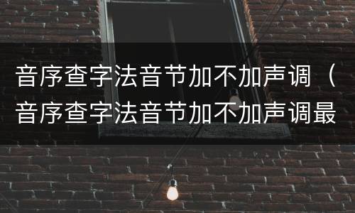 音序查字法音节加不加声调（音序查字法音节加不加声调最新）