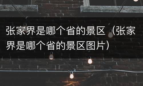 张家界是哪个省的景区（张家界是哪个省的景区图片）