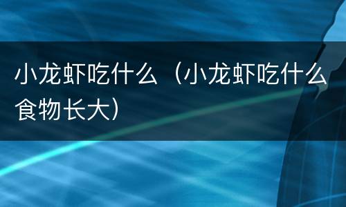 小龙虾吃什么（小龙虾吃什么食物长大）