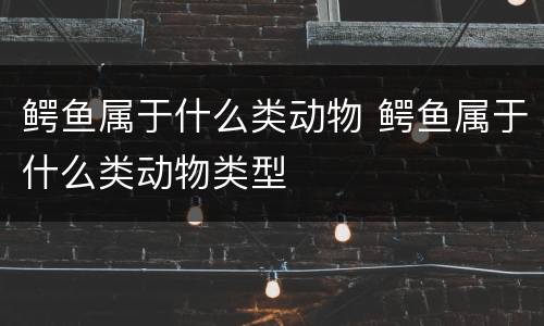 鳄鱼属于什么类动物 鳄鱼属于什么类动物类型