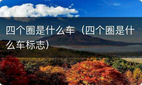 四个圈是什么车（四个圈是什么车标志）