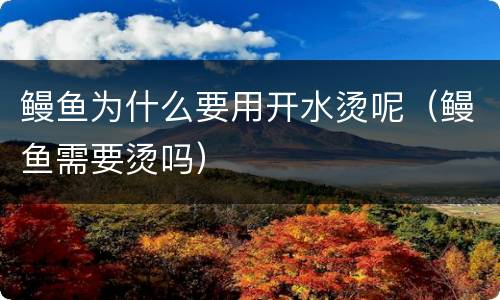 鳗鱼为什么要用开水烫呢（鳗鱼需要烫吗）