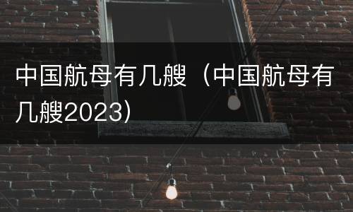 中国航母有几艘（中国航母有几艘2023）