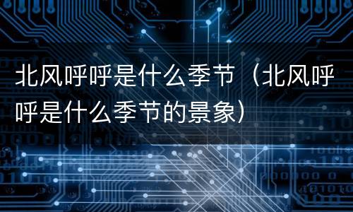 北风呼呼是什么季节（北风呼呼是什么季节的景象）