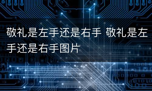 敬礼是左手还是右手 敬礼是左手还是右手图片