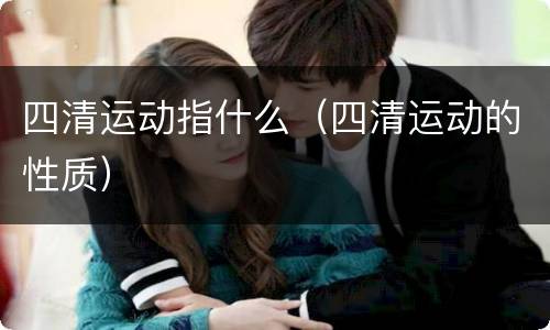 四清运动指什么（四清运动的性质）