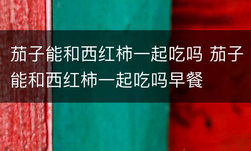 茄子能和西红柿一起吃吗 茄子能和西红柿一起吃吗早餐