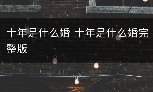 十年是什么婚 十年是什么婚完整版
