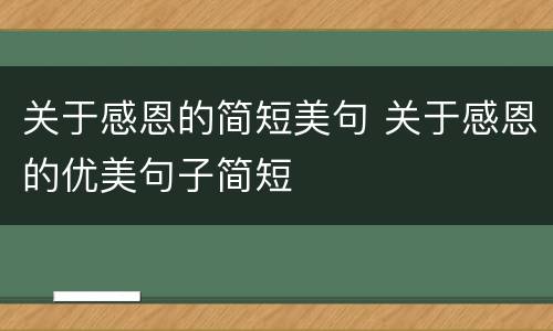 关于感恩的简短美句 关于感恩的优美句子简短