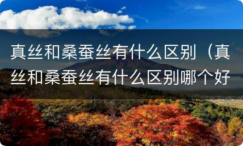 真丝和桑蚕丝有什么区别（真丝和桑蚕丝有什么区别哪个好）
