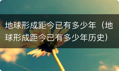 地球形成距今已有多少年（地球形成距今已有多少年历史）