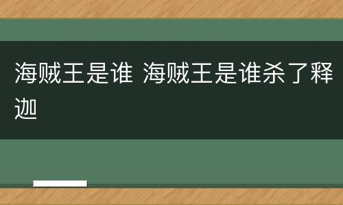 海贼王是谁 海贼王是谁杀了释迦