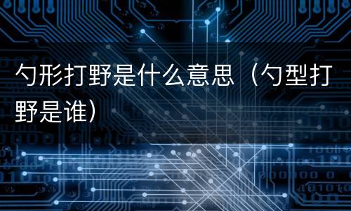 勺形打野是什么意思（勺型打野是谁）