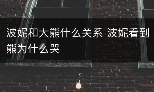 波妮和大熊什么关系 波妮看到熊为什么哭