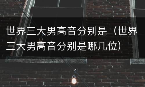 世界三大男高音分别是（世界三大男高音分别是哪几位）