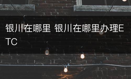 银川在哪里 银川在哪里办理ETC