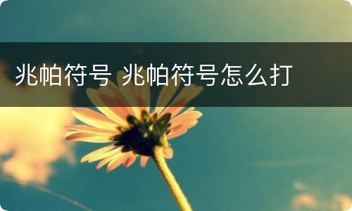 兆帕符号 兆帕符号怎么打