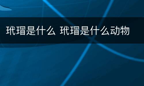 玳瑁是什么 玳瑁是什么动物