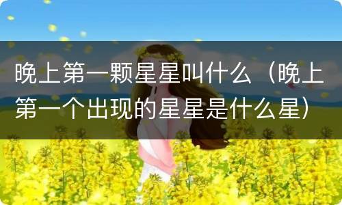 晚上第一颗星星叫什么（晚上第一个出现的星星是什么星）