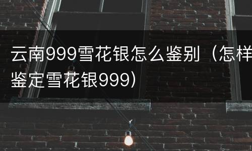 云南999雪花银怎么鉴别（怎样鉴定雪花银999）