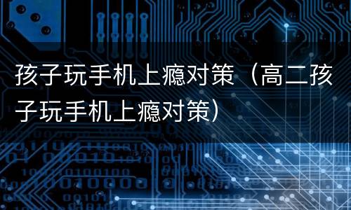 孩子玩手机上瘾对策（高二孩子玩手机上瘾对策）