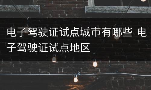 电子驾驶证试点城市有哪些 电子驾驶证试点地区