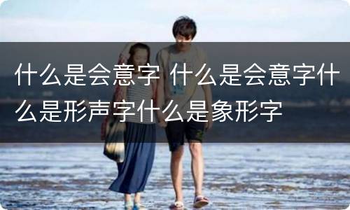 什么是会意字 什么是会意字什么是形声字什么是象形字
