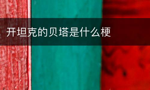 开坦克的贝塔是什么梗