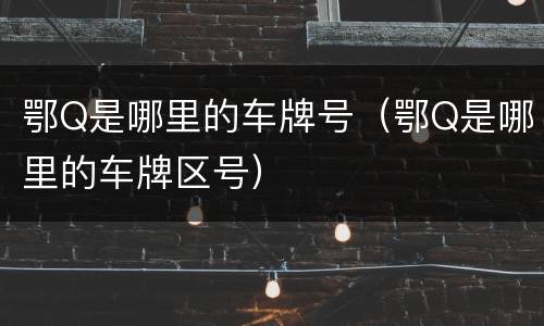 鄂Q是哪里的车牌号（鄂Q是哪里的车牌区号）