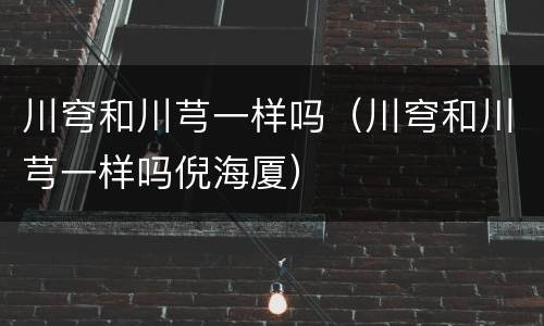 川穹和川芎一样吗（川穹和川芎一样吗倪海厦）