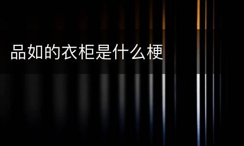 品如的衣柜是什么梗