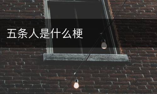五条人是什么梗