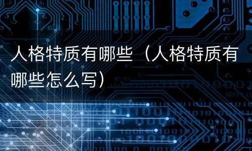 人格特质有哪些（人格特质有哪些怎么写）