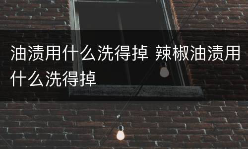 油渍用什么洗得掉 辣椒油渍用什么洗得掉
