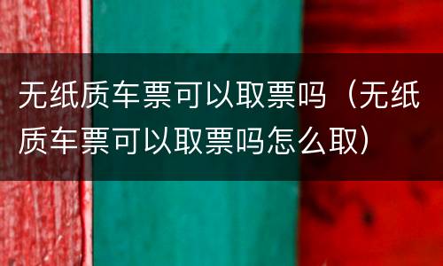 无纸质车票可以取票吗（无纸质车票可以取票吗怎么取）