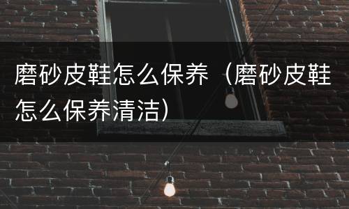 磨砂皮鞋怎么保养（磨砂皮鞋怎么保养清洁）