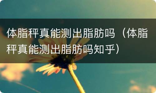 体脂秤真能测出脂肪吗（体脂秤真能测出脂肪吗知乎）