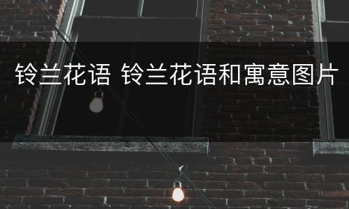 铃兰花语 铃兰花语和寓意图片