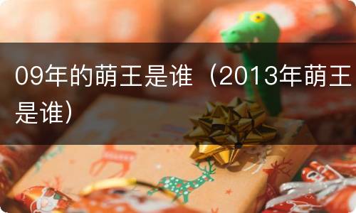 09年的萌王是谁（2013年萌王是谁）