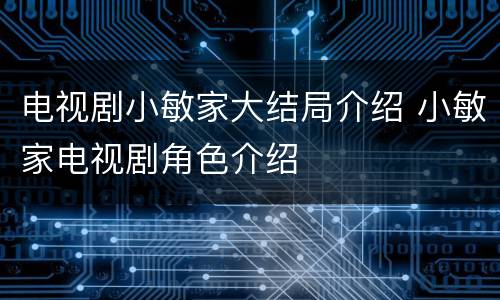 电视剧小敏家大结局介绍 小敏家电视剧角色介绍