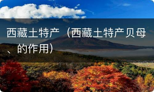 西藏土特产（西藏土特产贝母、的作用）