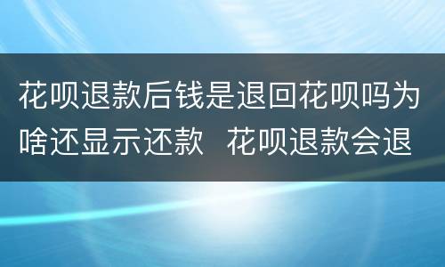 花呗退款后钱是退回花呗吗为啥还显示还款  花呗退款会退回花呗吗